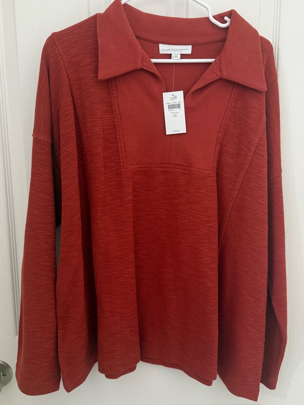 NWT Pure Jill Organically Grown Long-Sleeve Top - Size 2x